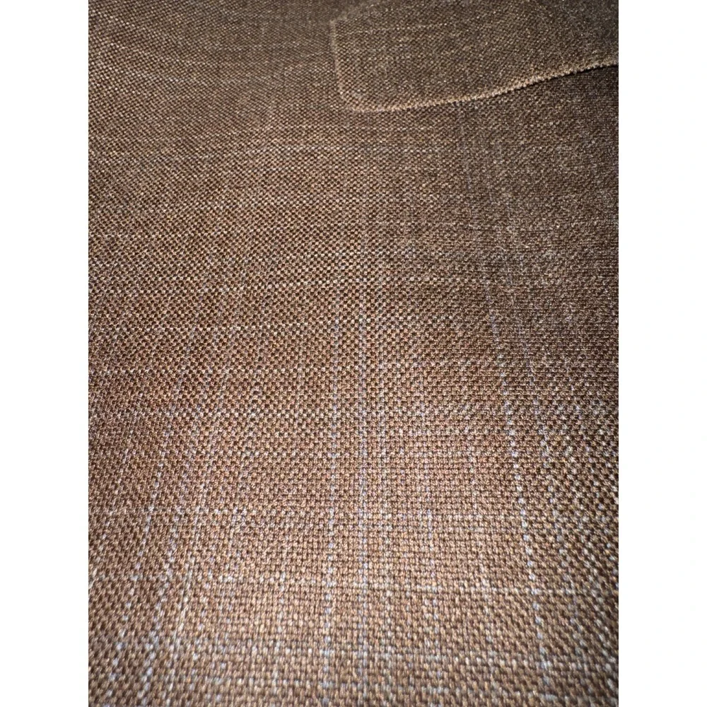 Hart Schaffner Marx Sport Coat Mens 52R Brown Glen Plaid Excellent Blazer USA